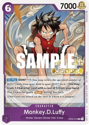 Monkey.D.Luffy (Judge Pack Vol. 2) (OP03-070) - One Piece Promotion Cards Foil