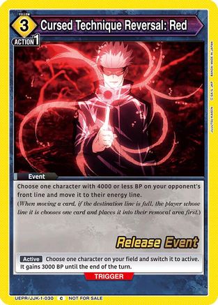 Cursed Technique Reversal: Red (UEPR/JJK-1-030) - UE03BT Jujutsu Kaisen Release Event Cards