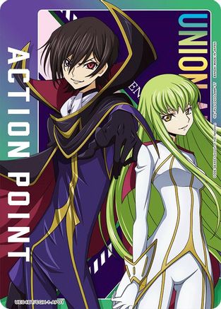 Action Point Card (AP01) (Lelouch Lamperouge/C.C.) (UE04BT/CGH-1-AP01) - UE04BT Code Geass Lelouch of the Rebellion Foil