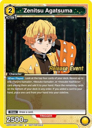 Zenitsu Agatsuma (001) (UEPR/KMY-1-001) - UE05BT Demon Slayer Kimetsu no Yaiba Release Event Cards