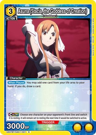 Asuna (Stacia, the Goddess of Creation) (021) (UE07BT/SAO-1-021) - UE07BT Sword Art Online Foil