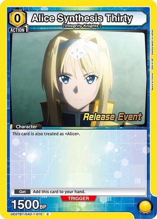 Alice Synthesis Thirty (010) (UE07BT/SAO-1-010) - UE07BT Sword Art Online Release Event Cards