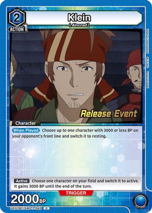Klein (042) (UE07BT/SAO-1-042) - UE07BT Sword Art Online Release Event Cards