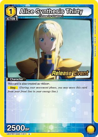 Alice Synthesis Thirty (011) (UE07BT/SAO-1-011) - UE07BT Sword Art Online Release Event Cards