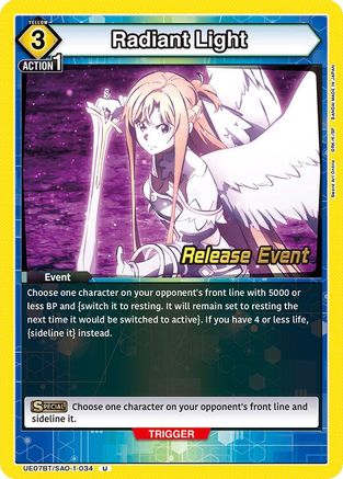 Radiant Light (UE07BT/SAO-1-034) - UE07BT Sword Art Online Release Event Cards