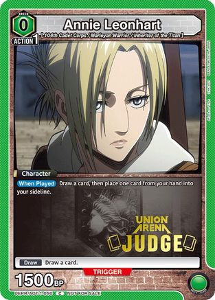 Annie Leonhart (Judge Pack) (UEPR/AOT-1-050) - Union Arena Promotion Cards Foil