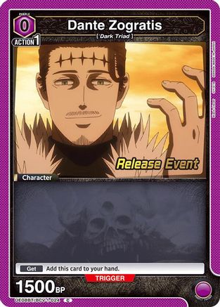 Dante Zogratis (024) (UE08BT/BCV-1-024) - UE08BT Black Clover Release Event Cards