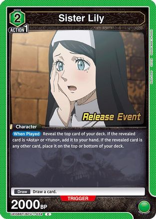 Sister Lily (UE08BT/BCV-1-034) - UE08BT Black Clover Release Event Cards