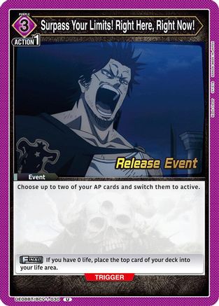 Surpass Your Limits! Right Here, Right Now! (UE08BT/BCV-1-030) - UE08BT Black Clover Release Event Cards