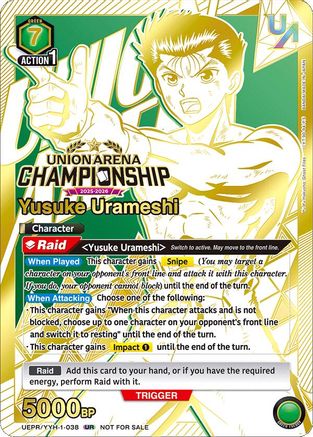 Yusuke Urameshi (Regionals 25-26) (UEPR/YYH-1-038) - Union Arena Promotion Cards Foil