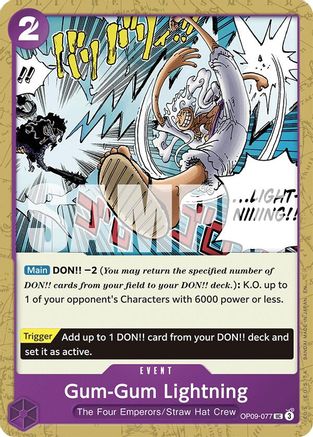 Gum-Gum Lightning (Reprint) (OP09-077) - Starter Deck 26: PURPLE/BLACK Monkey.D.Luffy