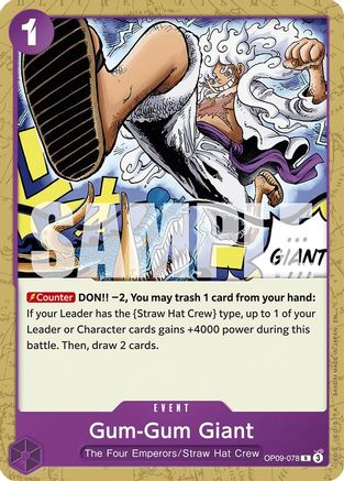 Gum-Gum Giant (Reprint) (OP09-078) - Starter Deck 26: PURPLE/BLACK Monkey.D.Luffy
