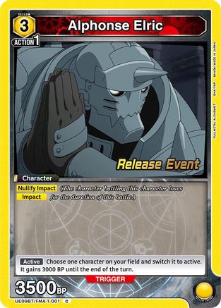 Alphonse Elric (001) (UE09BT/FMA-1-001) - UE09BT FULLMETAL ALCHEMIST Release Event Cards