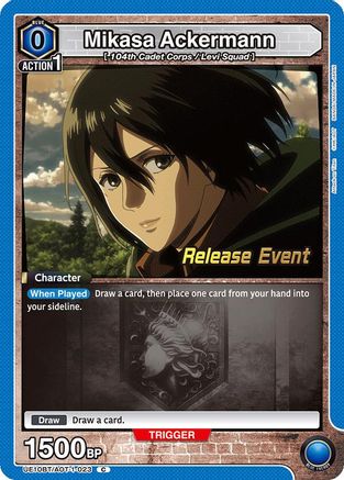 Mikasa Ackermann (023) (UE10BT/AOT-1-023) - UE10BT Attack on Titan Release Event Cards