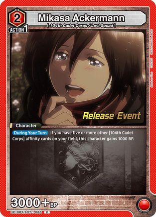 Mikasa Ackermann (086) (UE10BT/AOT-1-086) - UE10BT Attack on Titan Release Event Cards