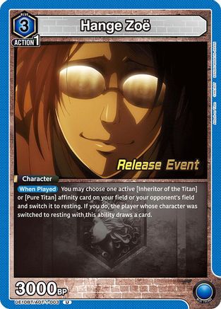 Hange Zoe (003) (UE10BT/AOT-1-003) - UE10BT Attack on Titan Release Event Cards
