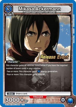 Mikasa Ackermann (024) (UE10BT/AOT-1-024) - UE10BT Attack on Titan Release Event Cards