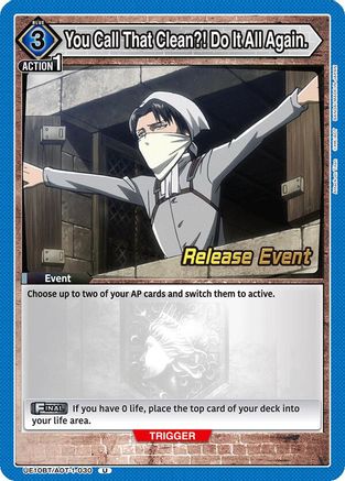 You Call That Clean?! Do It All Again. (UE10BT/AOT-1-030) - UE10BT Attack on Titan Release Event Cards