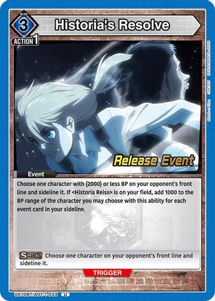 Historia's Resolve (UE10BT/AOT-1-033) - UE10BT Attack on Titan Release Event Cards