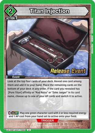 Titan Injection (UE10BT/AOT-1-063) - UE10BT Attack on Titan Release Event Cards