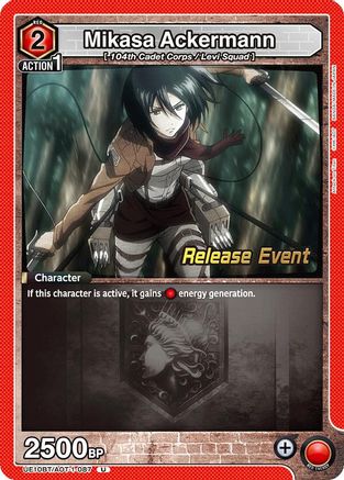 Mikasa Ackermann (087) (UE10BT/AOT-1-087) - UE10BT Attack on Titan Release Event Cards