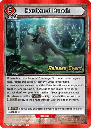 Hardened Punch (UE10BT/AOT-1-096) - UE10BT Attack on Titan Release Event Cards