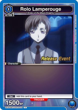 Rolo Lamperouge (014) (UEX03BT/CGH-2-014) - UEX03BT CODE GEASS Lelouch of the Rebellion Vol2 Release Event Cards