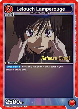 Lelouch Lamperouge (070) (UEX03BT/CGH-2-070) - UEX03BT CODE GEASS Lelouch of the Rebellion Vol2 Release Event Cards