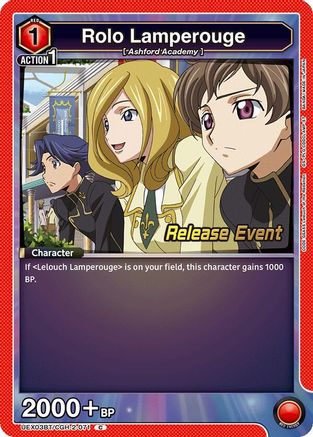 Rolo Lamperouge (071) (UEX03BT/CGH-2-071) - UEX03BT CODE GEASS Lelouch of the Rebellion Vol2 Release Event Cards