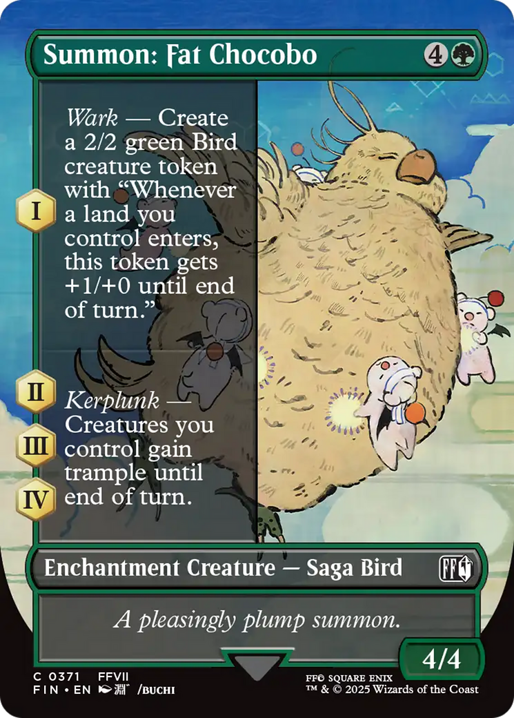 Summon: Fat Chocobo (FIN-371) - FINAL FANTASY: (enchantment) (Borderless) Foil