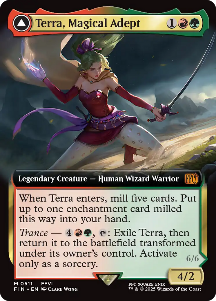 Terra, Magical Adept // Esper Terra (FIN-511) - FINAL FANTASY: (enchantment, Extended Art) Foil