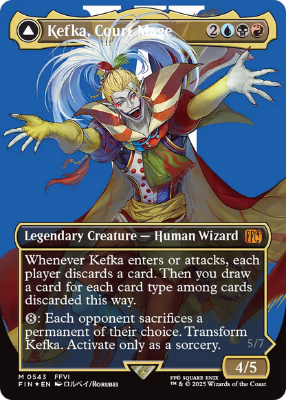 Kefka, Court Mage (Borderless) (Surge Foil) (0543) (FIN-543) - FINAL FANTASY (Borderless) Foil