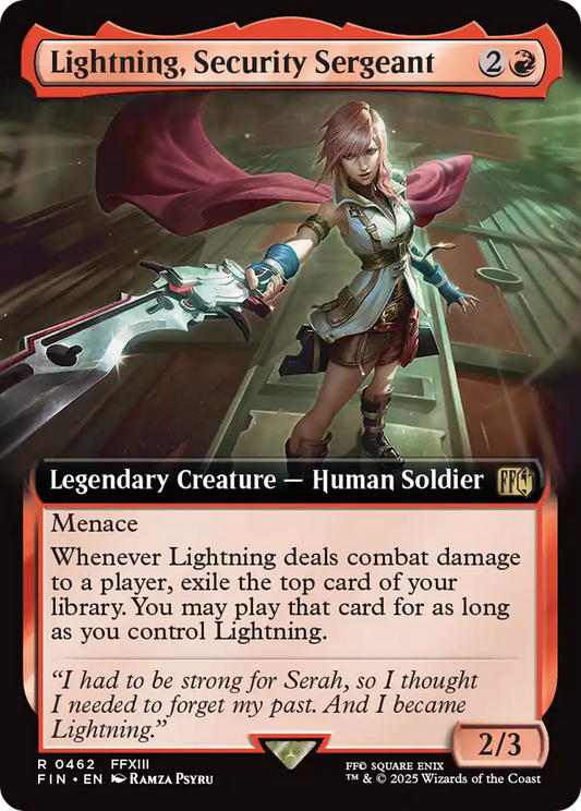 Lightning, Security Sergeant (FIN-462) - FINAL FANTASY: (Extended Art) Foil