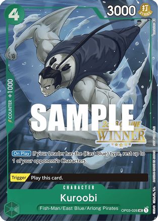 Kuroobi (Online Regional 2023) [Winner] (OP03-026) - One Piece Promotion Cards Foil