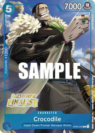 Crocodile (Offline Regional 2023) [Finalist] (OP02-053) - One Piece Promotion Cards Foil