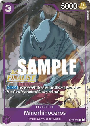 Minorhinoceros (Offline Regional 2023) [Finalist] (OP03-069) - One Piece Promotion Cards Foil