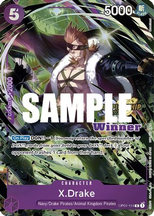 X.Drake (CS 2023 Top Players Pack) [Winner] (OP01-114) - One Piece Promotion Cards Foil