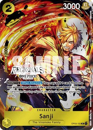 Sanji (Online Regional 2024) [Participant] (OP03-102) - One Piece Promotion Cards Foil
