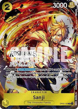 Sanji (Online Regional 2024) [Finalist] (OP03-102) - One Piece Promotion Cards Foil