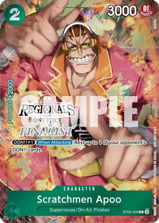 Scratchmen Apoo (Online Regional 2024) [Finalist] (ST02-008) - One Piece Promotion Cards Foil