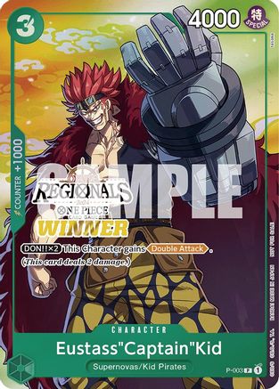 Eustass"Captain"Kid (Online Regional 2024 Vol. 2) [Winner] (P-003) - One Piece Promotion Cards Foil