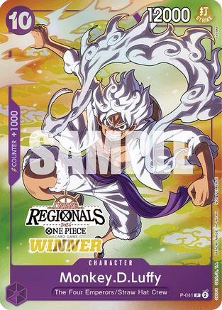 Monkey.D.Luffy (041) (Online Regional 2024 Vol. 2) [Winner] (P-041) - One Piece Promotion Cards Foil