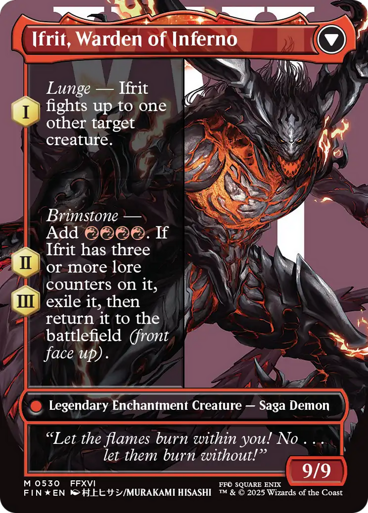 Clive, Ifrit's Dominant // Ifrit, Warden of Inferno (FIN-530) - FINAL FANTASY: (enchantment) (Borderless) Foil