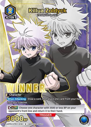 Killua Zoldyck (018) (Winner) (UEPR/HTR-1-018) - Union Arena Promotion Cards Foil