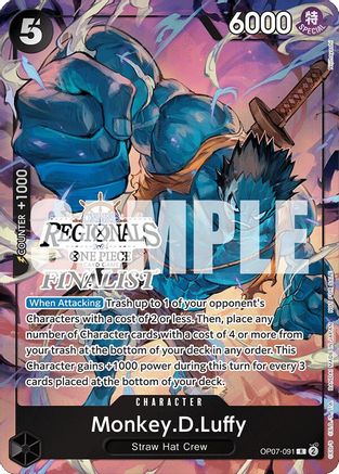 Monkey.D.Luffy (091) (Online Regional 2024 Vol. 3) [Finalist] (OP07-091) - One Piece Promotion Cards Foil