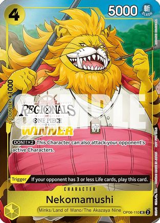 Nekomamushi (Offline Regional 2024 Vol. 3) [Winner] (OP06-110) - One Piece Promotion Cards Foil