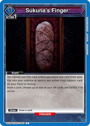 Sukuna's Finger (UE03BT/JJK-1-063) - UE03BT Jujutsu Kaisen
