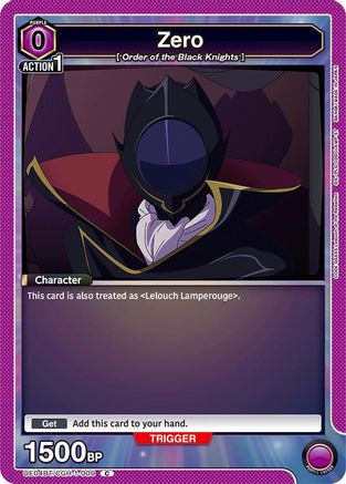 Zero (Box Topper Foil) (UE04BT/CGH-1-009) - UE04BT Code Geass Lelouch of the Rebellion Foil