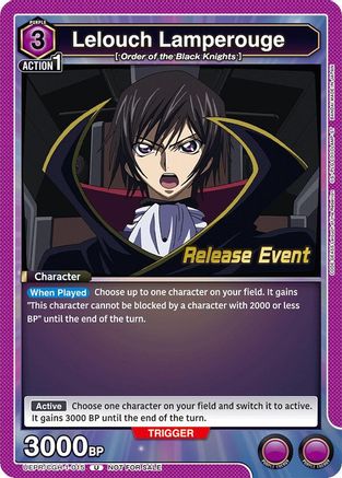 Lelouch Lamperouge (015) (UEPR/CGH-1-015) - UE04BT Code Geass Lelouch of the Rebellion Release Event Cards