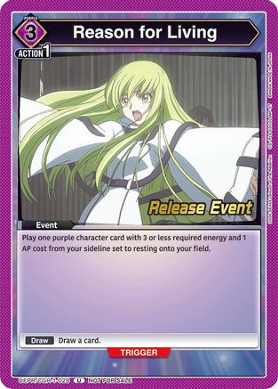 Reason for Living (UEPR/CGH-1-028) - UE04BT Code Geass Lelouch of the Rebellion Release Event Cards